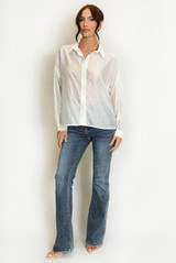 Sheer Embellished Oversized Blouse