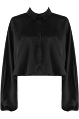 Bubble Hem Satin Blouse
