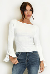 Slash Neck Flare Cuff Jumper