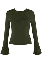 Ribbed Flute Cuff Jumper