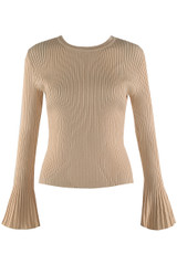 Ribbed Flute Cuff Jumper
