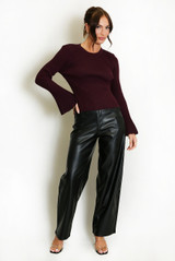 Ribbed Flute Cuff Jumper