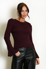Ribbed Flute Cuff Jumper