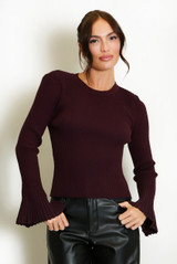 Ribbed Flute Cuff Jumper