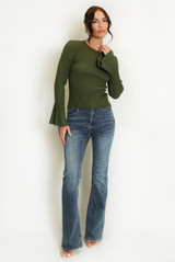 Ribbed Flute Cuff Jumper