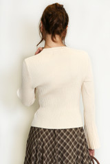 Ribbed Flute Cuff Jumper