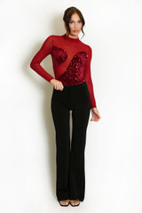 Sequin Panelled Mesh Bodysuit