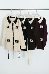 Classic Belted Fine Knit Mini Dress 