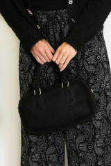 Faux Suede Bowling Bag 