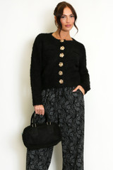 Faux Suede Bowling Bag 