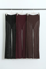 Sheer Studded Flare Trouser
