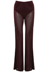 Sheer Studded Flare Trouser