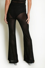 Sheer Studded Flare Trouser