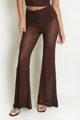 Sheer Studded Flare Trouser