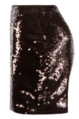 Brown Sequin Mini Skirt