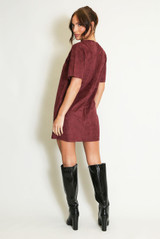 Studded Faux Suede Mini Dress