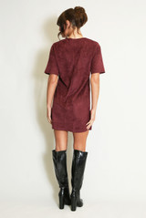 Studded Faux Suede Mini Dress
