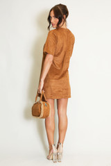 Studded Faux Suede Mini Dress