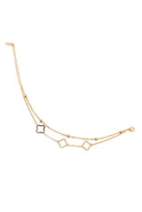 Stainless Steel Clover Double Bracelet