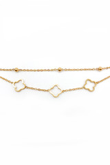 Stainless Steel Clover Double Bracelet