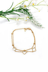 Stainless Steel Clover Double Bracelet