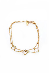 Stainless Steel Clover Double Bracelet