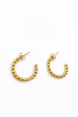 Stainless Steel Mini Bead Hoop Earrings 
