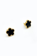 Stainless Steel White Clover Earrings 