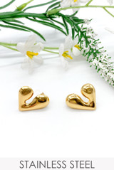 Stainless Steel Abstract Heart Earrings 