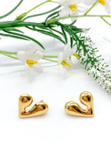 Stainless Steel Abstract Heart Earrings 