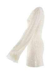 Sequin Fur Cuffs Mini Shift Dress