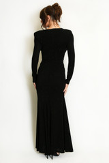 Cowl Neck Studded Maxi Dress