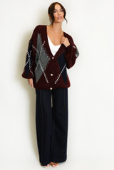 Jacquard Knit Cardigan