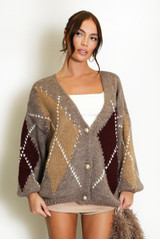 Jacquard Knit Cardigan