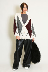 Jacquard Knit Cardigan