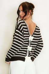 Bow Back Striped Jumper