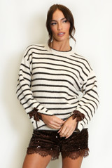 Bow Cuff Striped Jumper