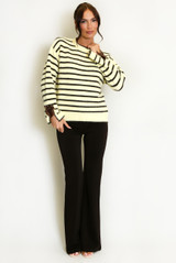 Bow Cuff Striped Jumper