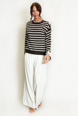 Bow Cuff Striped Jumper