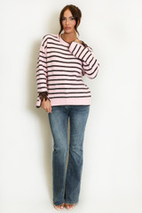 Bow Cuff Striped Jumper