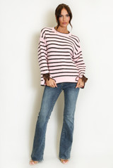 Bow Cuff Striped Jumper