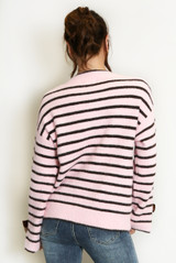 Bow Cuff Striped Jumper