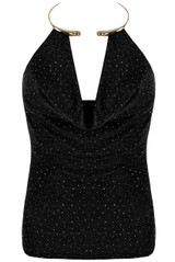Embellished Ring Halter Neck Top