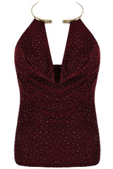 Embellished Ring Halter Neck Top