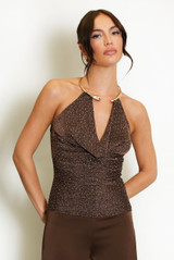 Embellished Ring Halter Neck Top