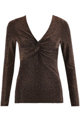 Stud Embellished Gathered Top