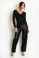 Stud Embellished Gathered Top