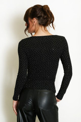 Stud Embellished Gathered Top