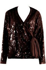 Disc Sequin Wrap Blouse 
