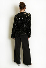 Disc Sequin Wrap Blouse 